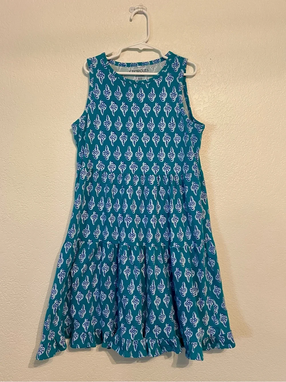 Crewcuts Teal Sleeveless Printed Flared Dress